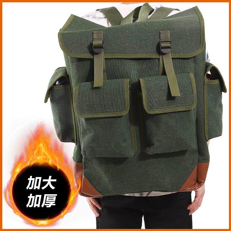 帆布揹包工具包加厚耐磨双肩结实耐用大容量工兵水电工地安装泥工
