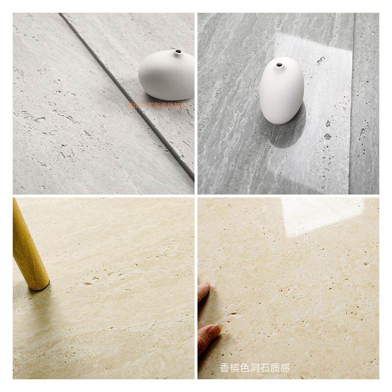 洞石瓷砖客厅卫生间厨房米黄米白有洞仿石材墙面砖防滑地砖新款