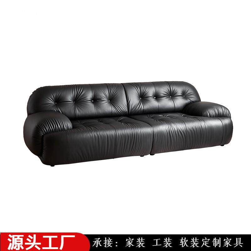 复古黑HSL松露硅胶皮酒沙小户型色直排三黑人沙发客厅样发板房店