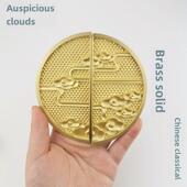 铜铸黄铜新中国风吉祥云柜门拉手柜衣柜抽屉圆纯铜可及豪华金拉手