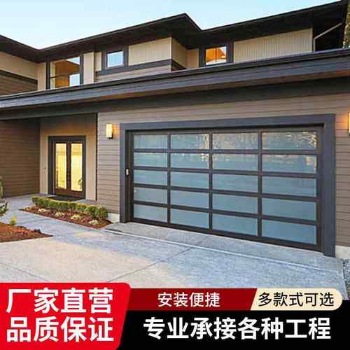 专业定制汽车4S店钢化透视玻璃车库门电动卷帘门工业垂直提升门