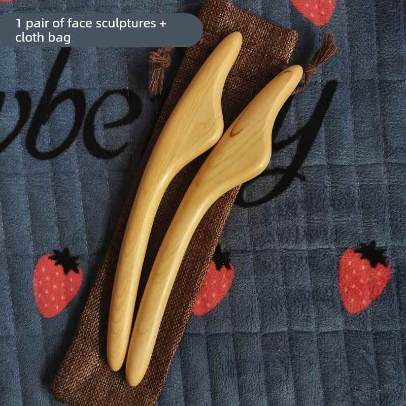 桧木面雕棒面雕棒面部美容美体塑形点穴按摩美容院通用