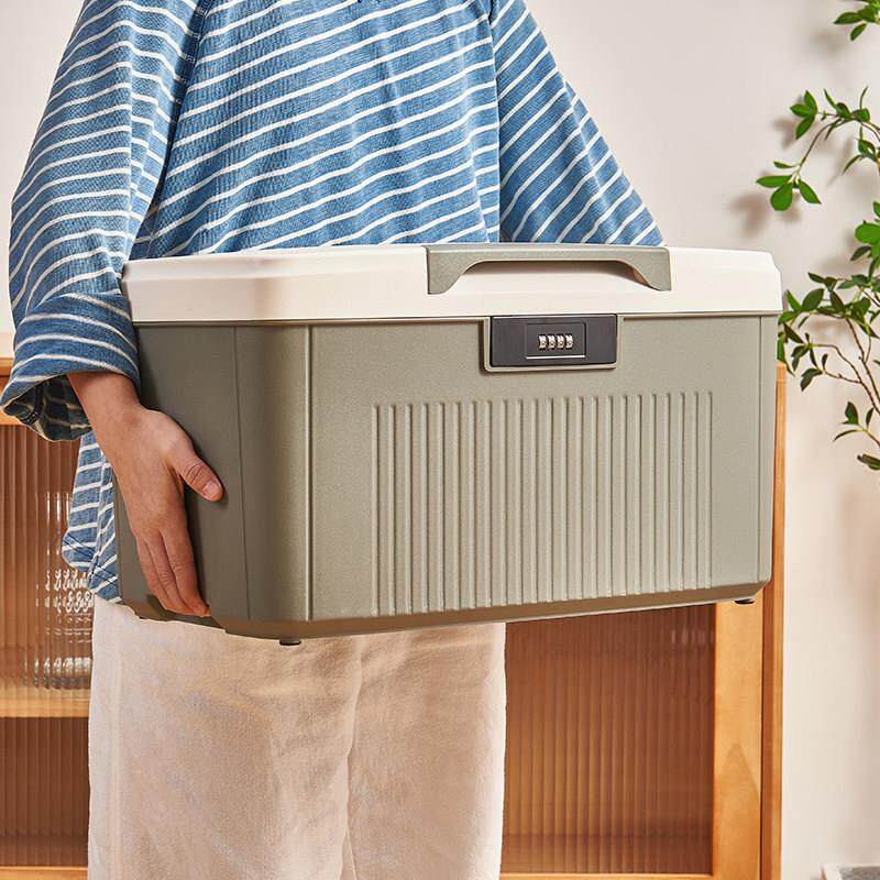 带锁密码收纳箱新款大容量家用证件收纳盒重要办公文件上锁收纳箱