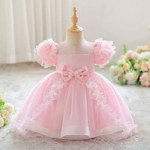 3068 girl pink dress dress girls first birthday baptism