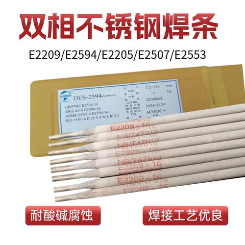 E2209双相不锈钢电焊条E2205 E2553 E2507 E2594A102A022白钢焊条