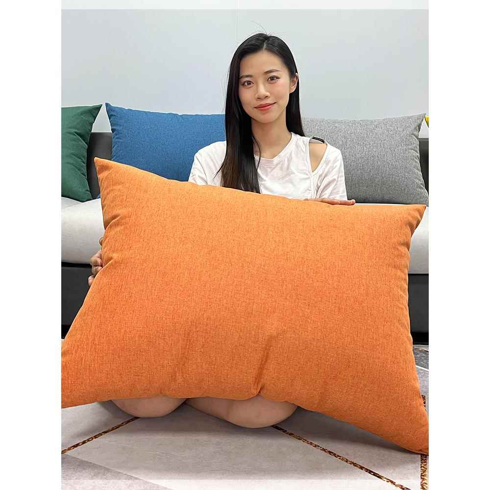 亚麻沙发靠背靠垫35大尺寸靠枕客厅45长方形抱枕套罩50x70 60×90