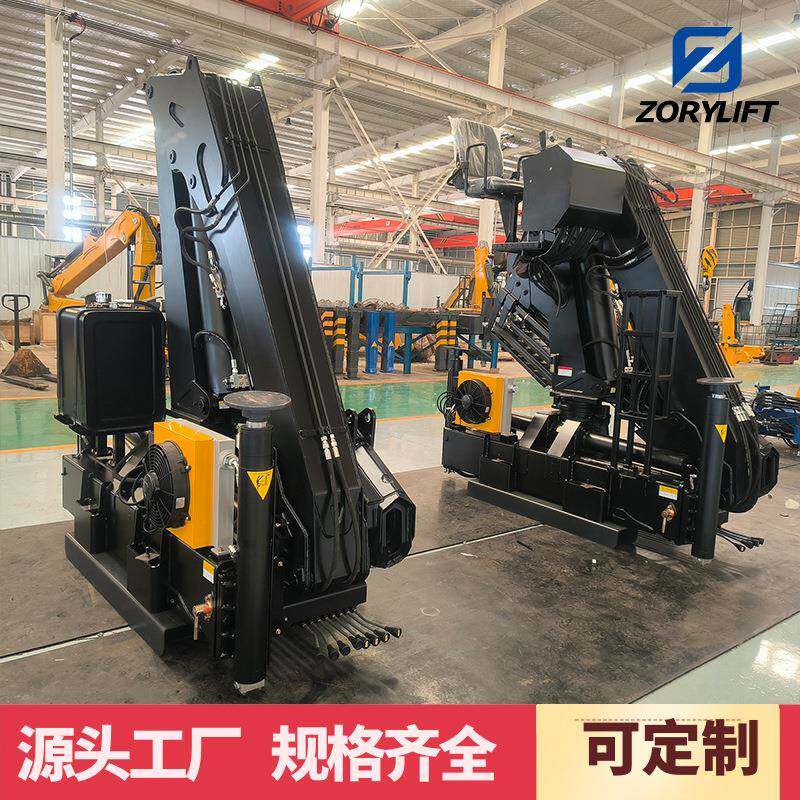 小型铰接式随车起重机6.3吨8吨折臂吊随车吊带遥控散热器柱塞油泵