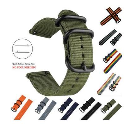 Canvas Nylon Woven Fabric Strap 18/20/22/24mm For Band W