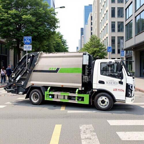 【程力集团】出口6立方米右舵压缩式垃圾车，适用于狭窄街道清洁