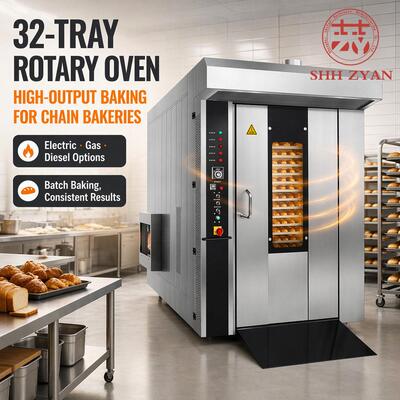 欧款32盘热风旋转炉Rotary Convection Oven面包月饼推车式旋转炉