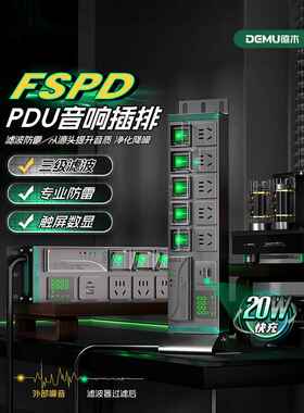 Demu电源滤波器插座音频专用抗干扰净化Pdu插件音视频降噪防雷插
