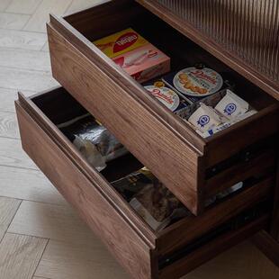 黑隔胡桃木吧台小户型断吧台日中岛台式 单独茶水台实CCM木吧台柜