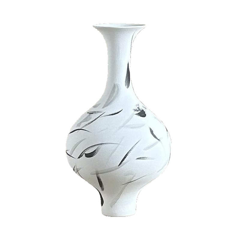 景德镇陶瓷花瓶插花简约白色素胚瓶子高颜值客厅民宿样板房装饰