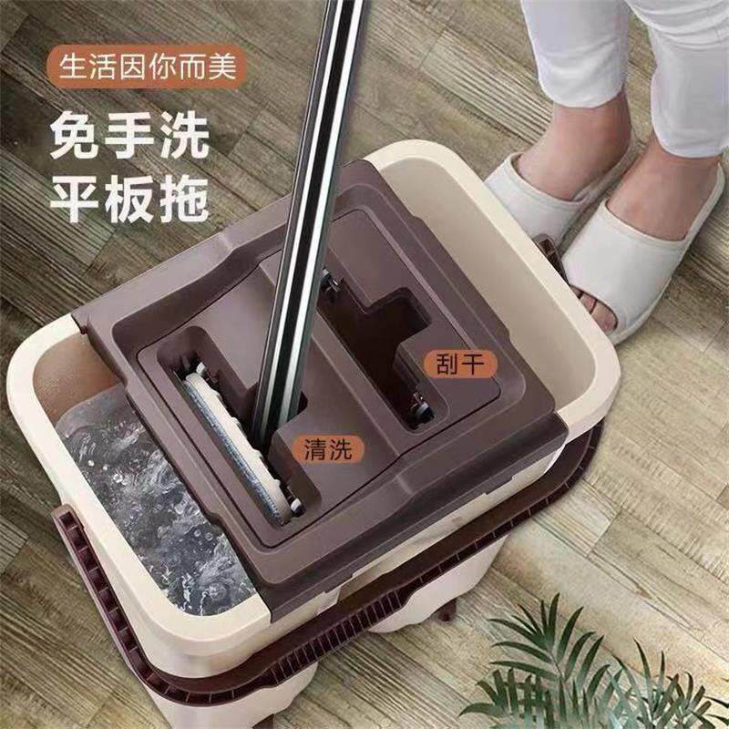 拖把家用一拖净刮刮乐懒人免手洗不锈钢平板新款干湿两用自动挤水
