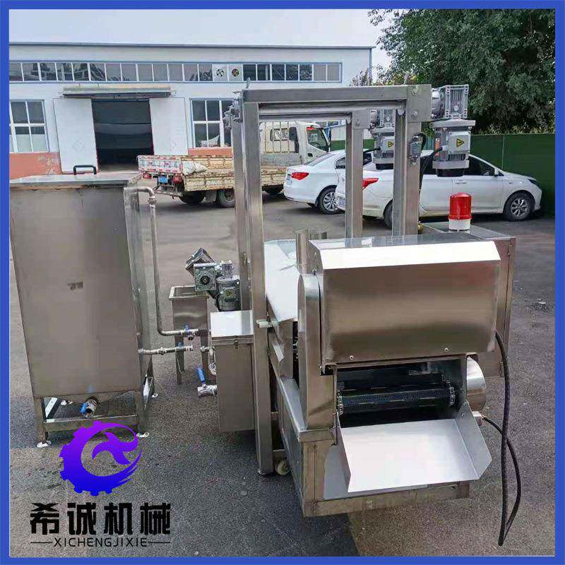 希诚油豆泡油炸设备价格全自动油炸机设备 连续式油炸鱼豆腐设备