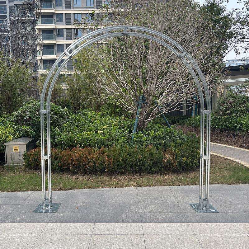 婚庆底座小间距双杆桁架铁艺道具户外婚礼装饰拱形背景舞台架支架
