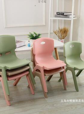 塑料小凳子带背靠椅家用矮凳小号北欧幼儿园熟胶凳子儿童小孩加厚