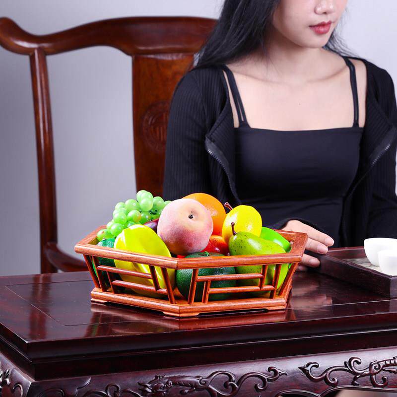 缅甸花梨实木果盘高档轻奢红木水果盘家用客厅茶几摆件木质瓜果盆
