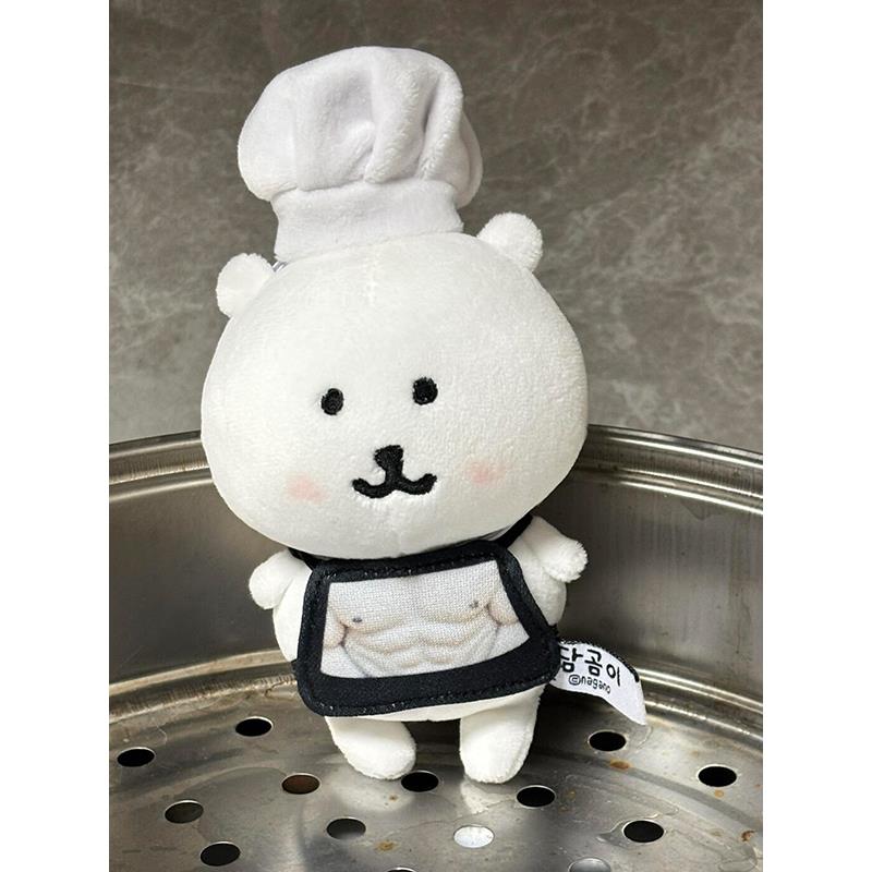 自嘲熊娃衣10cm肉感肌肉厨师套装围裙帽子13厘米棉花娃娃替换配件