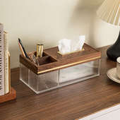 纸巾盒抽纸盒客厅高档轻奢家用桌面实木收纳卫生纸多功能收纳批发