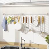 厨房挂钩挂杆免打孔壁挂墙上锅铲置物架砧板勺子铲子收纳架