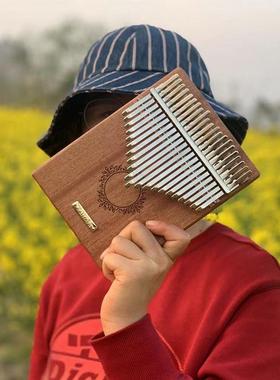 琴盒ZZZ17人木制收藏k初学mb简单箱拇指琴alia2197式0板手指琴儿