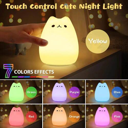 Cute Cat Lamp Kitty Night Light for Girls Bedroom Birthday G