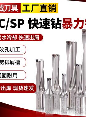 U钻快速钻WC/SP喷水钻SD舍弃式暴力钻平底深孔U型孔内冷钻定心钻