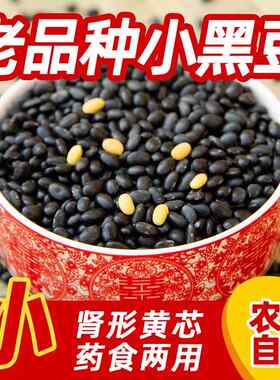 农家老品种黄心小黑豆新货可炒熟即食打豆浆粉专用醋泡非转基因