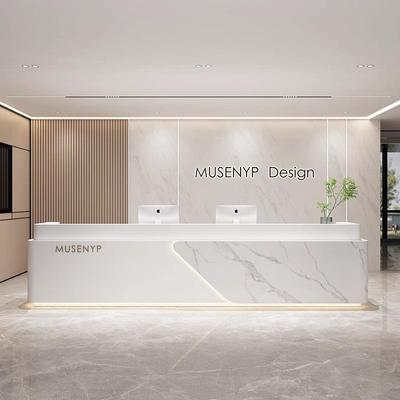 简约现代公司前台接待台美容院酒店收银台培训学校大堂迎宾台定制
