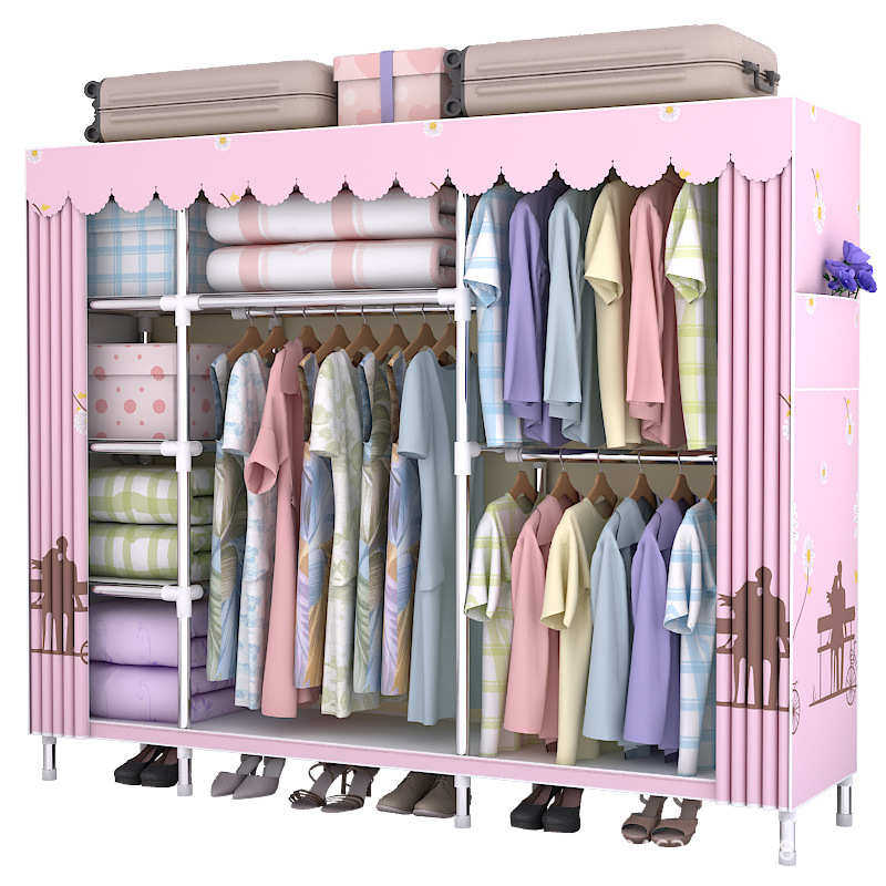 简易布衣柜钢管加粗加厚家用组装结实耐用收纳挂衣架出租房用批发