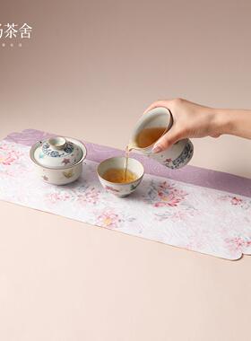 云杨茶舍桃漫芳圆茶席精致吸水干泡垫子茶具茶托中式禅意茶桌垫布