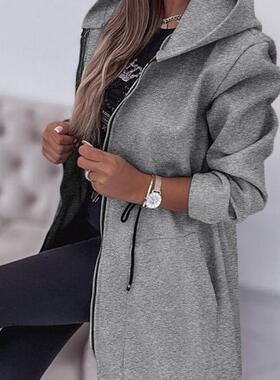 Hooded zipper jacket for women's clothing