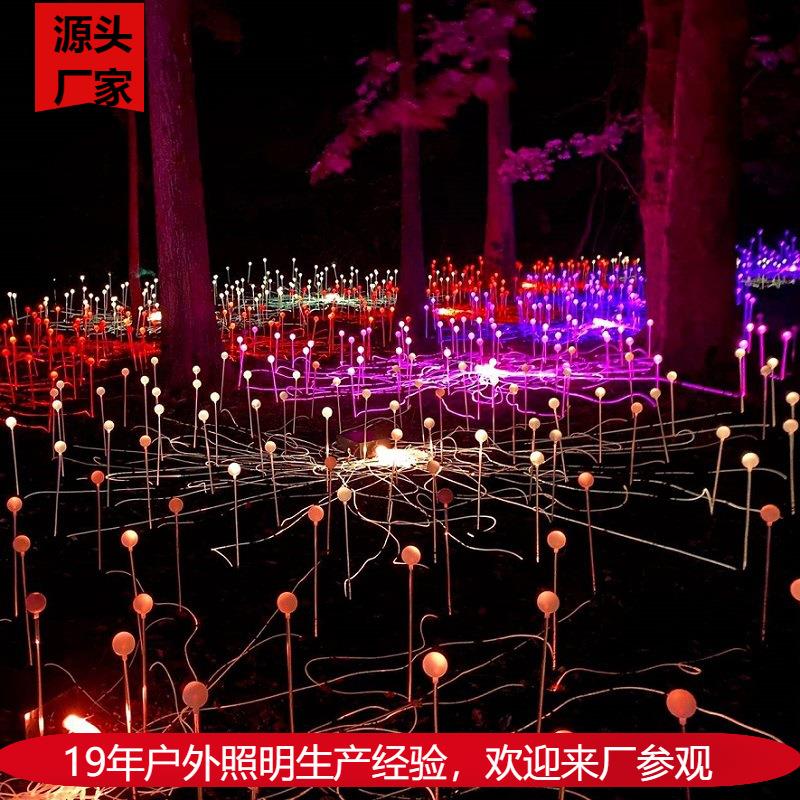 光纤灯插地RGB遥控七彩LED通体球泡灯户外防水路灯装饰照明灯光秀