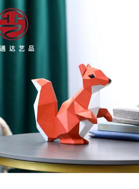 精致几何松鼠趣味存钱罐儿童树脂礼品稀奇古怪的创意摆件高档