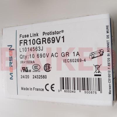 熔断器MERSEN FR10GR69V1 L1014563J 690VAC GR 1A 160KA 10X38