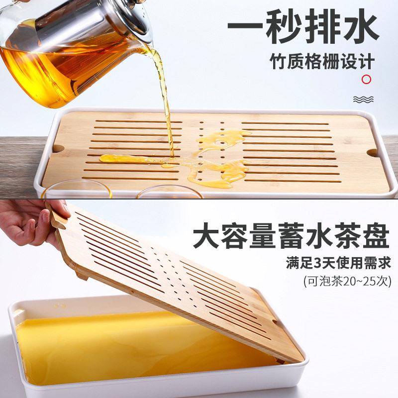 新款直销茶盘实木家用功夫茶具托盘迷你小号竹茶台储水沥水盘简约