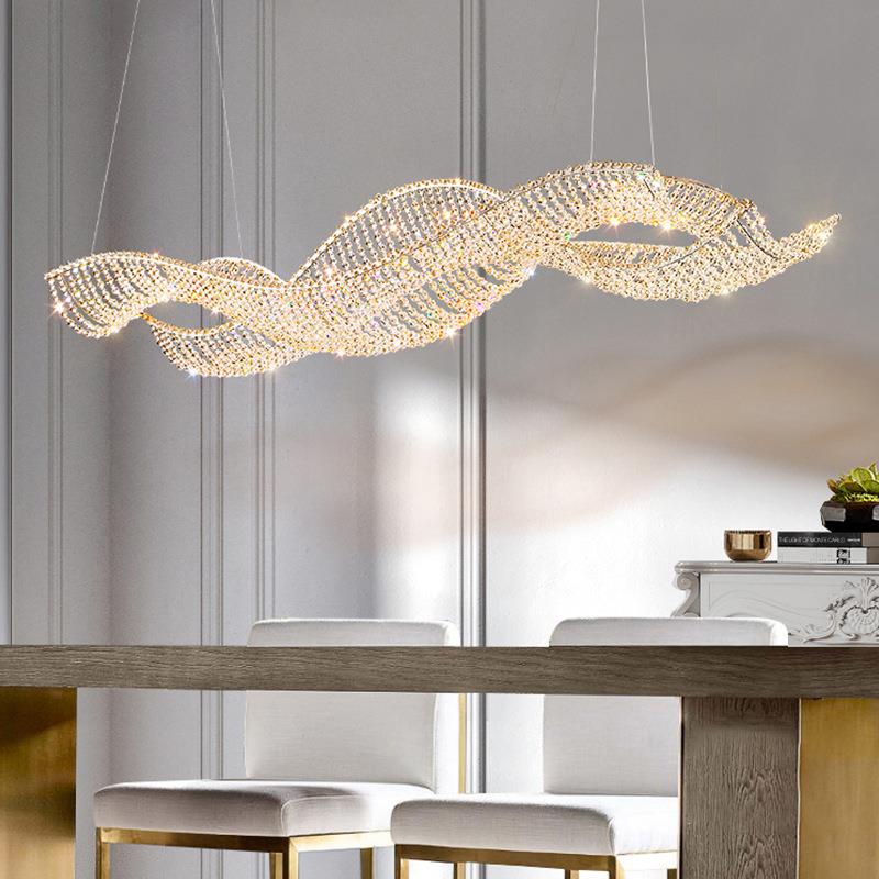 现轻奢吊灯水晶灯厅别181墅简约大气设计师代创意餐桌饭厅灯吧台