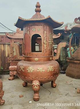 陵园两层六角形烧纸炉 公墓铸铁元宝炉 生铁化钱炉 寺院宝炉铜经
