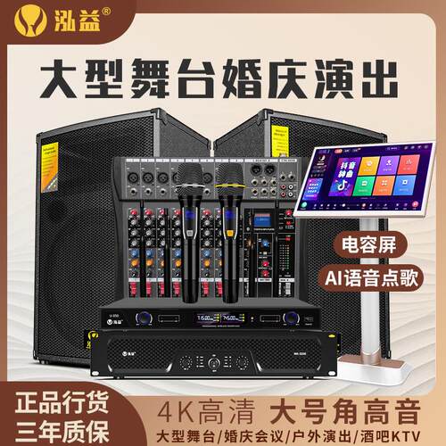 泓益T12/15寸大功率家庭K歌音响套装大型户外舞台KTV专业演出婚庆