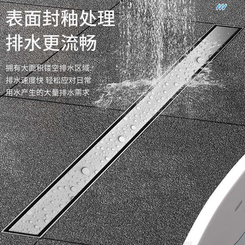 卫生间可镶瓷砖长条型隐长藏隐地漏式不YX55锈钢304防臭加地漏形