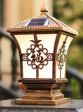 现货太阳能柱头灯LED户外防水庭院别墅墙头围墙大门灯家用门柱灯