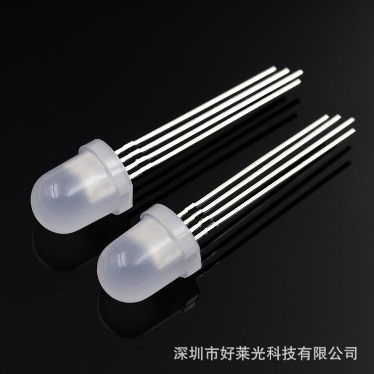 F8/8mm雾状全彩RGB共阴 RGB彩色LED灯珠 全彩红蓝绿LED发光二极管