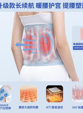 高档妙界N5敷护腰带男女同款按保暖艾草充加热电摩腰热托