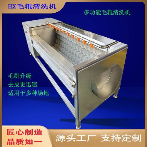 商用毛辊去皮清洗机全自动小型莲藕磨皮机芋头红薯清洗去泥机