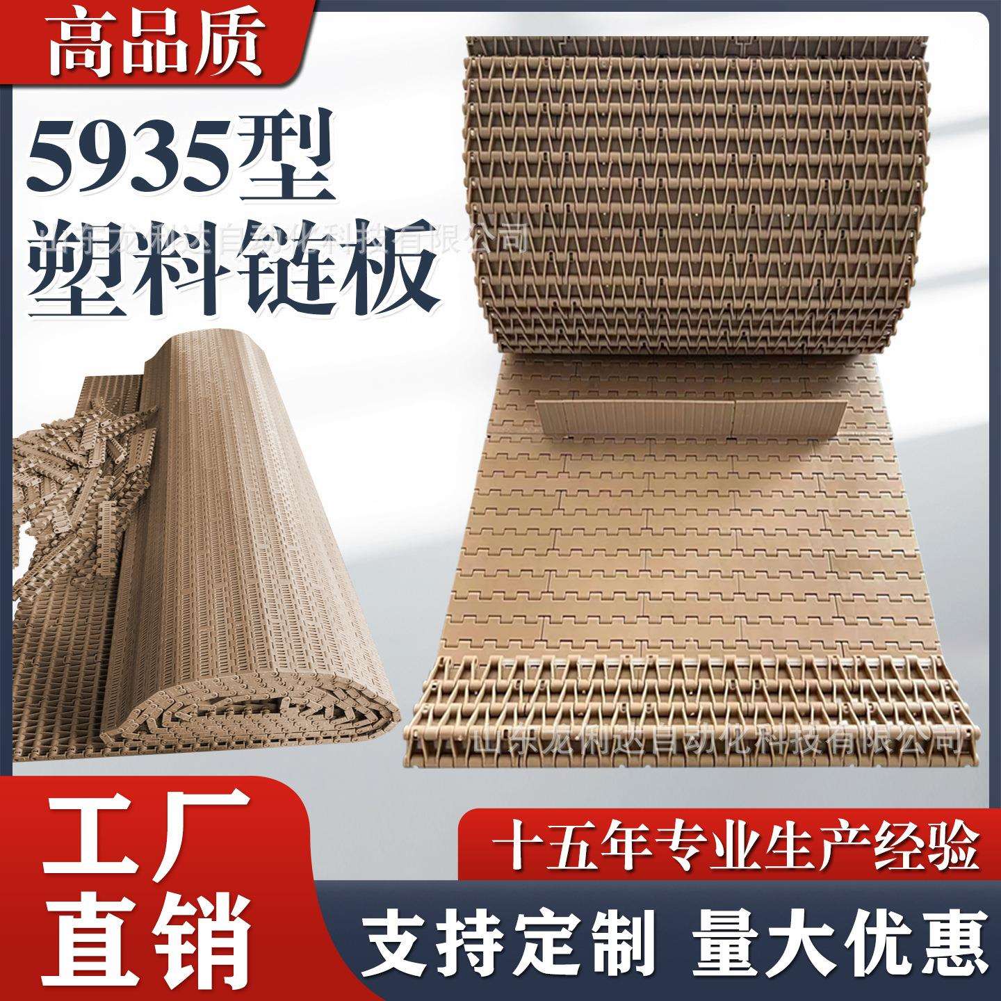 5935平板网链19.05节距塑料链板输送带pp食品级POM链板传送带