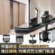 衣帽间内推巴士移门轨道隐形房门双向缓冲推拉平面门滑轨五金配件
