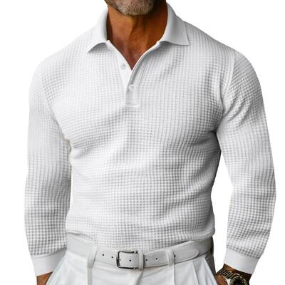 Men Knit Polo Shirts Sleeve Sweater Lightweight Casual