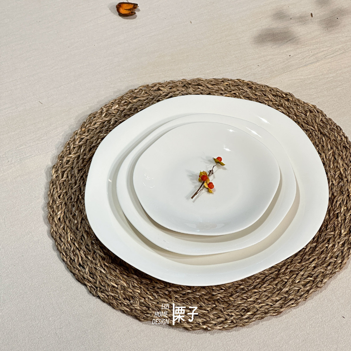 花形平盘茶点盘浅盘骨碟家用菜盘陆升餐具建白商用酒店餐具摆台