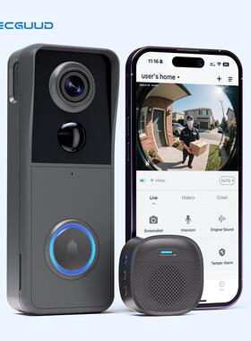 阿布狮跨境智能可视门铃无线远程可视对讲人形侦测高清夜视监视器